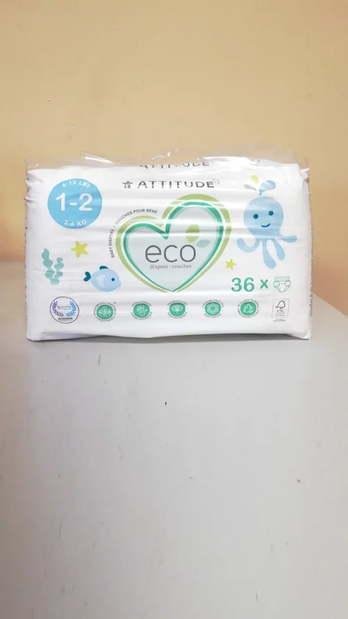 Pañales ecológicos ATTITUDE para bebés de 3 a 6kg en venta en cabauoportunitats.com