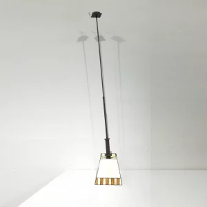 Làmpada de penjar d'estil modernista amb vitralls d'1 llum de segona mà en venda per desús