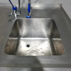 Mesa de trabajo de acero inoxidable con fregadero de segunda mano, de gran calidad y resistencia