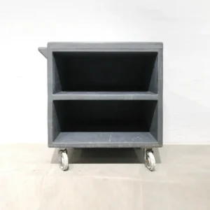 Carro de soporte para servicio de comedores con 3 estantes, hecho de plástico negro de segunda mano