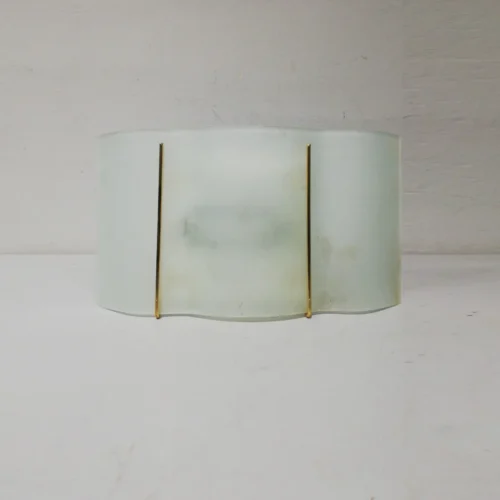 Làmpada ALBA (35x19cm) de vidre i llautó daurat de gran elegància, de segona mà en bon estat