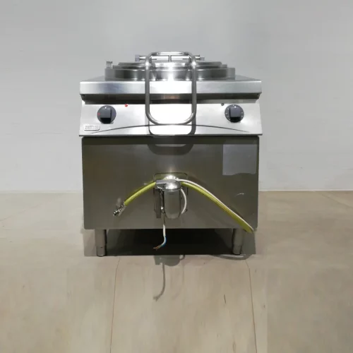 Marmita industrial ZANUSSI de acero inoxidable de 100 litros de capacidad de segunda mano
