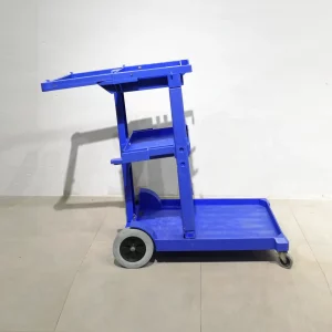 Carro de neteja (50x116x101cm) de segona fet de plàstic blau de gran resistència