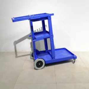 Carro de neteja (50x116x101cm) de segona fet de plàstic blau de gran resistència