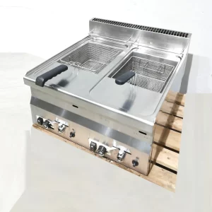 Fregidora de gas doble de 10 litres per cubeta de (60x60x40 cm) de segona mà
