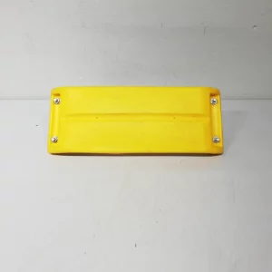 Seient gronxador de plàstic groc amb cadena (41x16x6cm) de segona mà