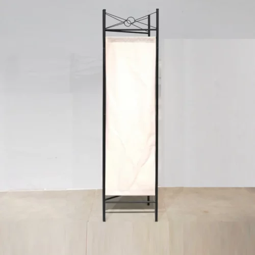 Para-vent d'ocasió (81x180cm) de 2 plafons fet d'estructura metàl·lica i base de roba