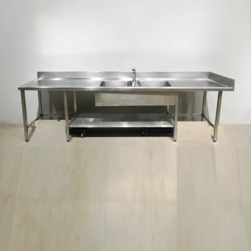 Fregadero de 2 senos 333x66x100cm de acero inoxidable