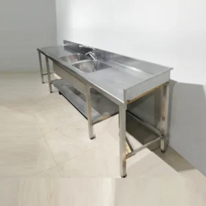 Fregadero de 2 senos 333x66x100cm de acero inoxidable