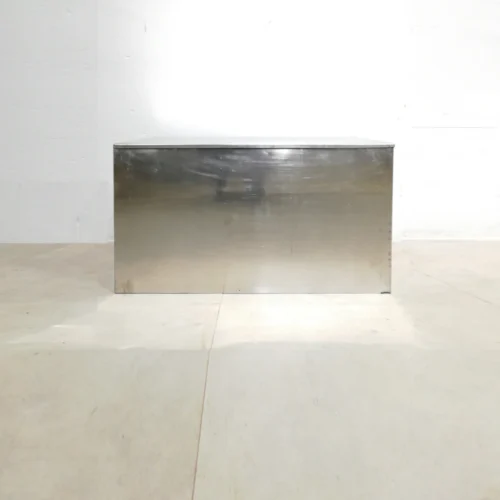Taula d'inox de segona mà de 76x50x40cm per a taller, bar, restaurant...