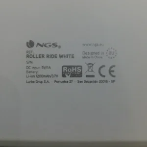 Altavoz NGS ROLLER RIDE WHITE con 10 watts de potencia, Bluetooth y 10m de distancia