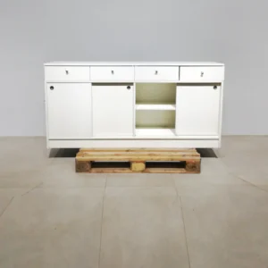 Aparador de melamina de color blanco (181x33x89cm) perfecto tanto para uso doméstico como profesional