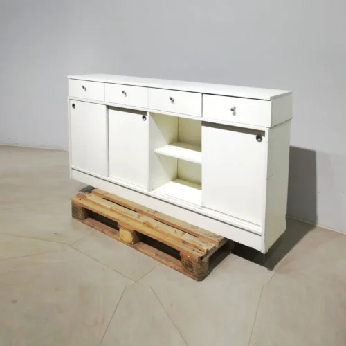 Aparador de melamina de color blanco (181x33x89cm) perfecto tanto para uso doméstico como profesional