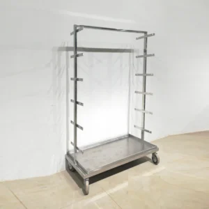 Carro d'acer inoxidable de 103x55x167cm de segona mà en bon estat