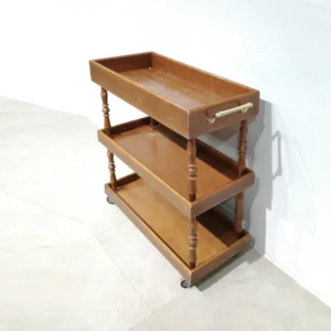 Carro auxiliar de fusta (87x38x91cm) amb 3 prestatges de segona mà en bon estat