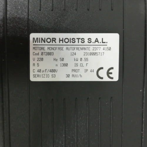 Polipasto eléctrico CAMAC MINOR P 150 de 150 kg de nueva capacidad en venta en cabauoportunitats.com