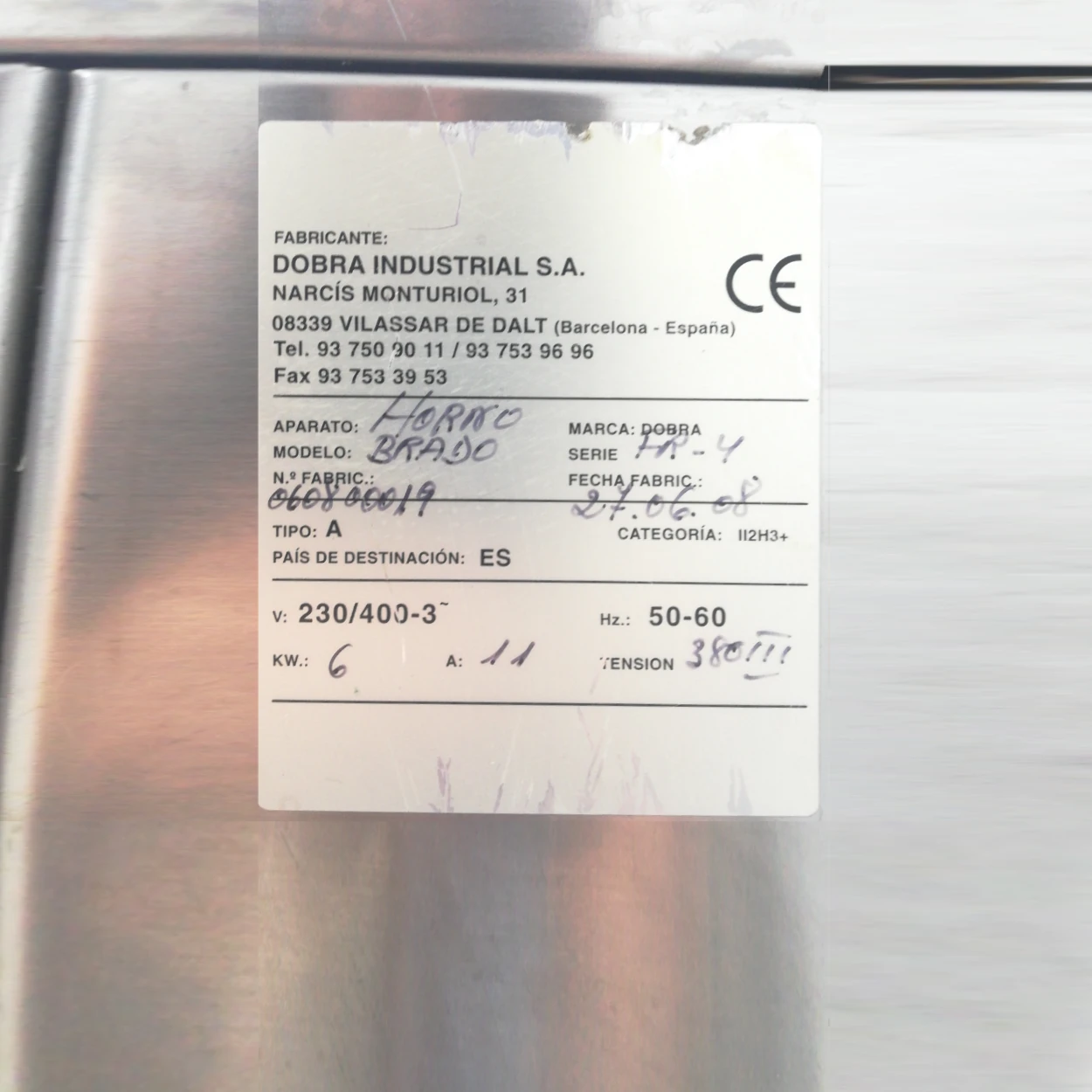Horno de convección DOBRA BRADO FR-4 de segunda mano en buen estado en venta en cabauoportunitats.com