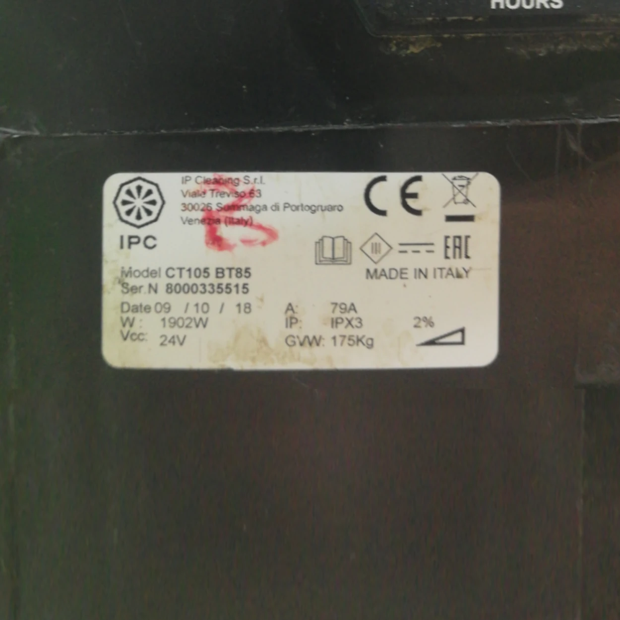 Fregadora industrial IPC EAGLE CT105 BT85 amb capacitat m2/h: 3240 de segona mà