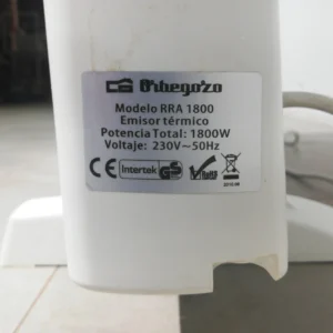 Radiador eléctrico ORBEGOZO RRA1800 de 1800W de segunda mano en buen estado en venta en cabauoportunitats.com
