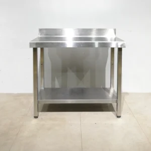 Mesa de acero inoxidable de 100x50x95cm de gran qualitat i resistencia en buen estado 
