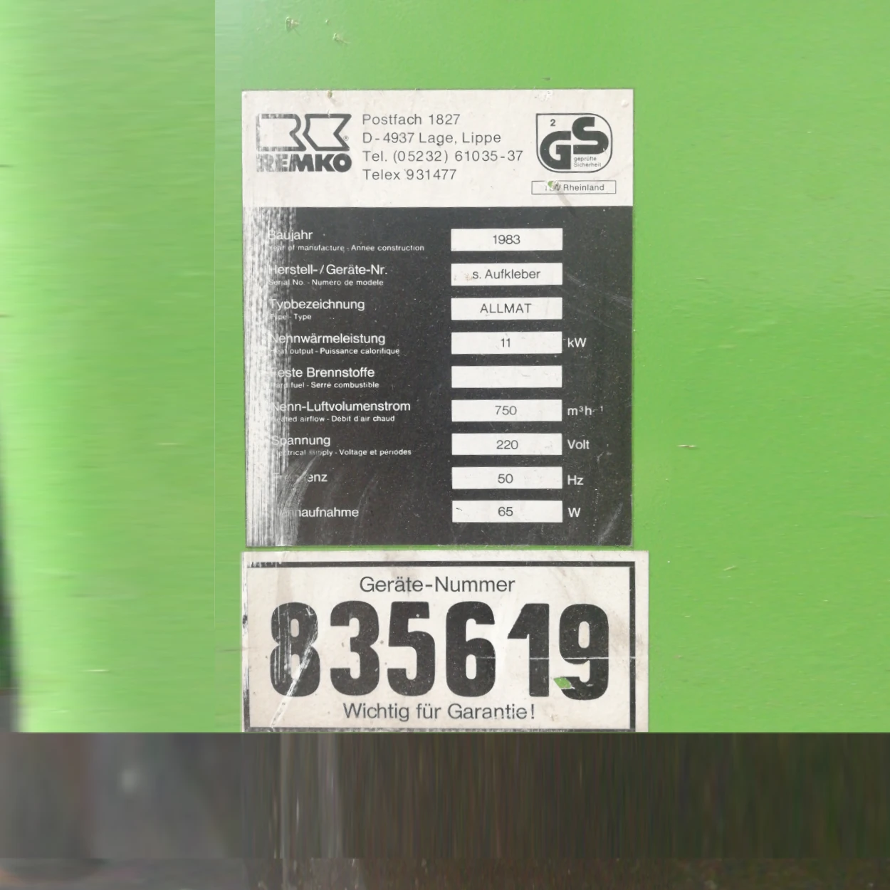 Estufa de llenya REMKO ALLMAT amb capacitat calorífica de 11kW de segona mà