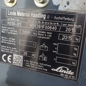 Carretilla elevadora LINDE H20D de segunda mano