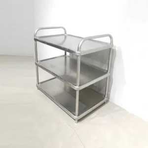 Carro de acero inoxidable (80x49x80cm) de ocasión con 3 niveles de segunda mano