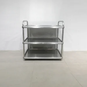 Carro de acero inoxidable (80x49x80cm) de ocasión con 3 niveles de segunda mano