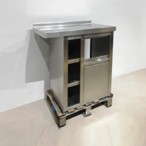 Moble per a cafetera 93x60x103 cm d’ocasió fet de xapa d’acer inoxidable de gran qualitat