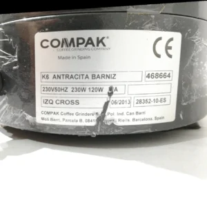 Molinillo de café COMPAK K6 ANTRACITA perfecto para bar, restaurante, cocina comunitaria…