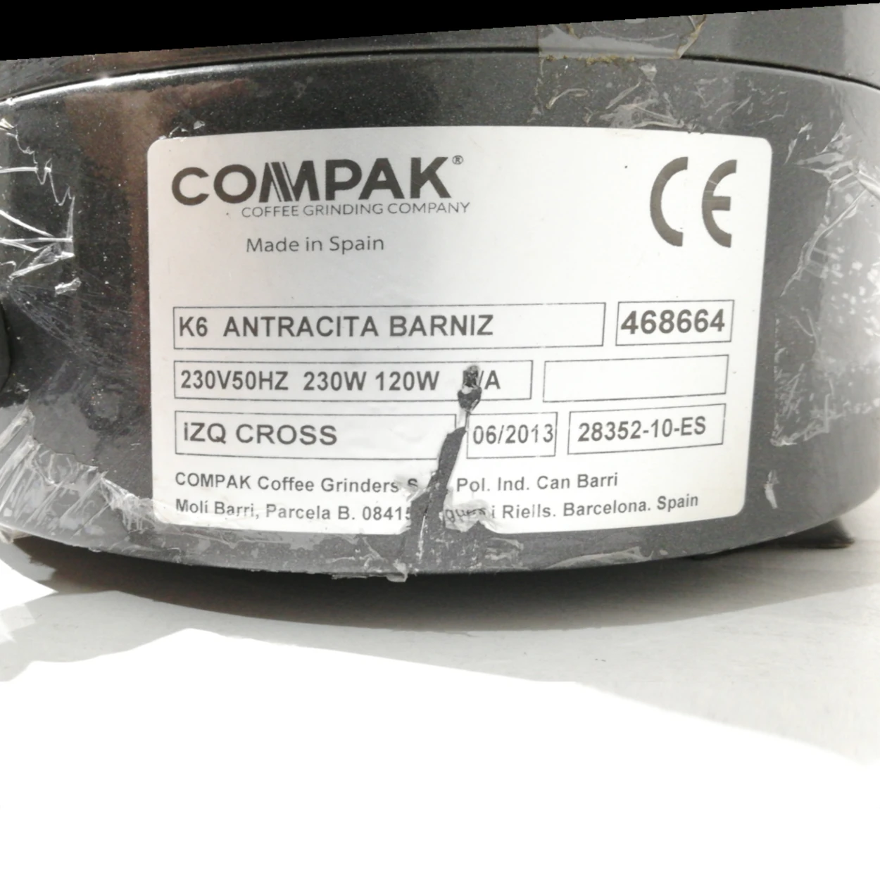 Molinillo de café COMPAK K6 ANTRACITA perfecto para bar, restaurante, cocina comunitaria…