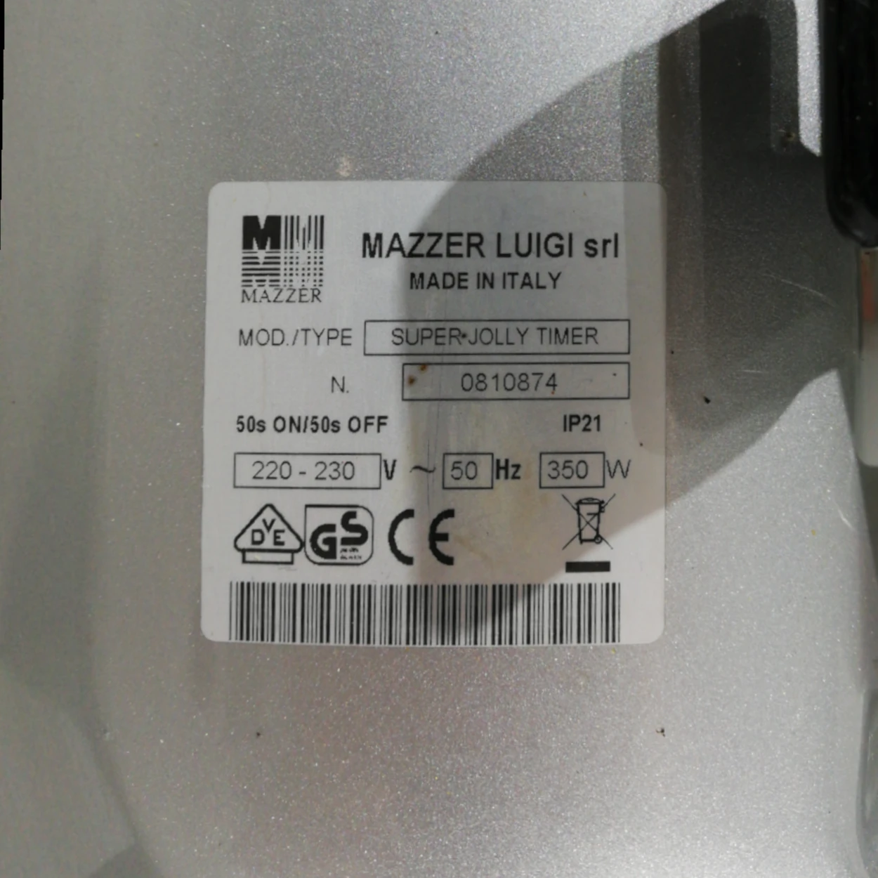 Molinillo de café MAZZER SUPER JOLLY TIMER perfecto para bar, restaurante, cocina comunitaria…