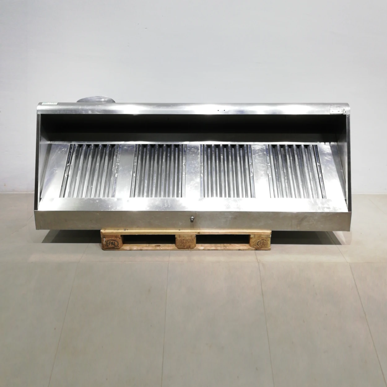 Campana central d'acer inoxidable sense motor (220x65x86cm) de segona mà