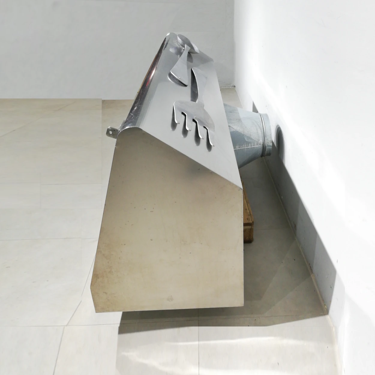 Campana central d'acer inoxidable sense motor (220x65x86cm) de segona mà