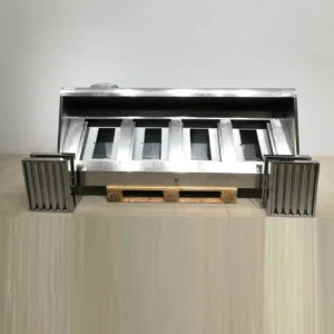 Campana central d'acer inoxidable sense motor (220x65x86cm) de segona mà