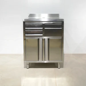 Moble per a cafetera 100x55x112cm d'ocasió fet de xapa d'acer inoxidable de gran qualitat