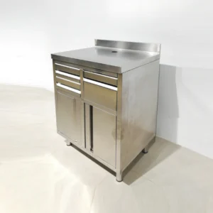Moble per a cafetera 100x55x112cm d'ocasió fet de xapa d'acer inoxidable de gran qualitat