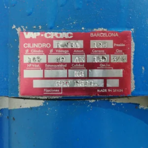 Prensa neumática de banco VAP-CPOAC 80x75x158cm procedente de una empresa en cierre