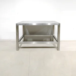 Mesa baja de acero inoxidable de 90x50x60cm de gran qualitat i resistencia
