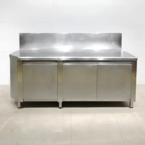 Moble de 190x69x111cm d'ocasió fet de xapa d'acer inoxidable de gran qualitat