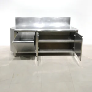 Moble de 190x69x111cm d'ocasió fet de xapa d'acer inoxidable de gran qualitat