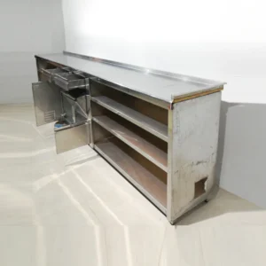 Mueble para cafetera 357x61x110cm de ocasión Fabricado en chapa de acero inoxidable
