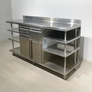 Mueble para cafetera INFRICO 169x60x115 cm de ocasión Fabricado en chapa de acero inoxidable