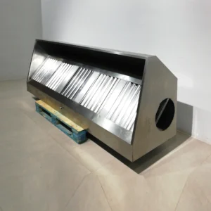 Campana central d'acer inoxidable sense motor (250x66x88cm) de segona mà