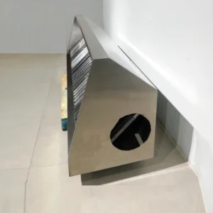 Campana central d'acer inoxidable sense motor (250x66x88cm) de segona mà