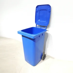 Cubo para basura con tapa de plรกstico azul (60x70x107cm) de 240 litros de gran calidad