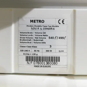Nevera METRO MM5A-109605-6 procedent d'una empresa en tancament
