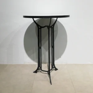 Taula rodona de bar de ø75x104cm amb peu d'acer de gran resistència i base de melamina
