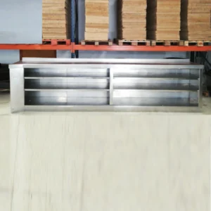 Moble darrere barra d'acer inoxidable de 397x60x105cm de segona mà en bon estat