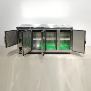 Taula freda de 200x66x109cm d'acer inoxidablede segona mà en bon estat